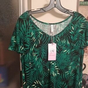 Green Leaf Print Women's Top